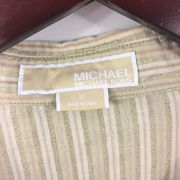 Michael Kors Top Pearl Snap 10 | M S/S Metallic - Picture 3 of 6